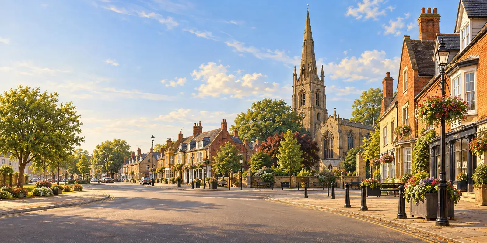 AI illustration inspired by Raunds, Northamptonshire